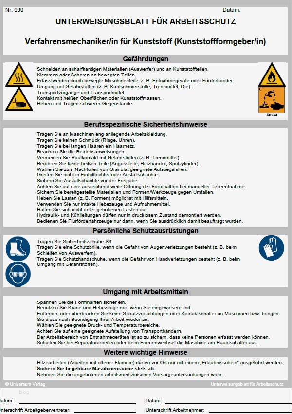 Unterweisung Staplerfahrer Vorlage Schönste Unterweisung Kfz Mechaniker In sofort Download