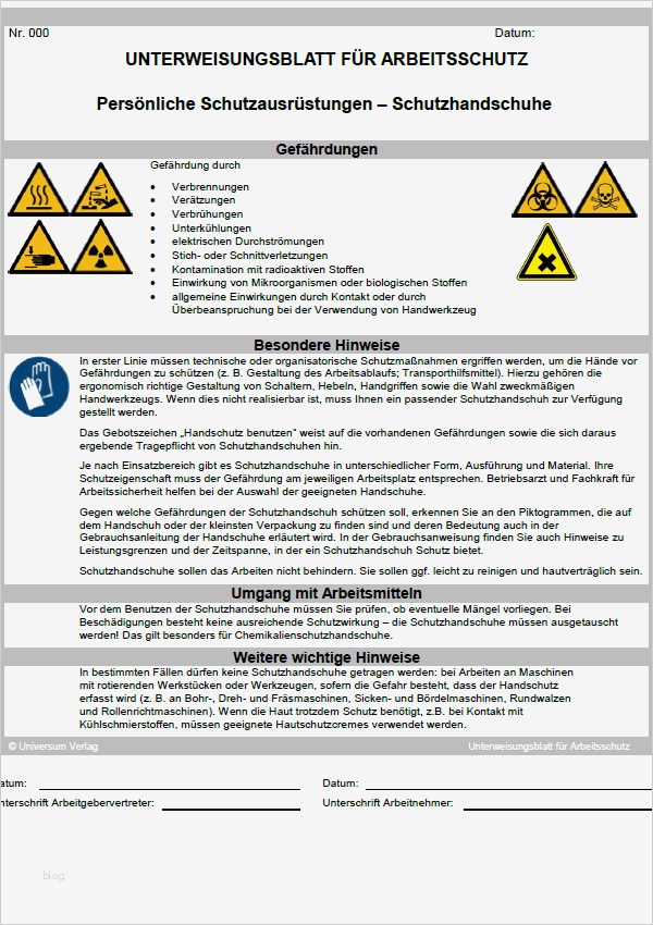Unterweisung Vorlage Fabelhaft Unterweisung Persönliche Schutzausrüstungen