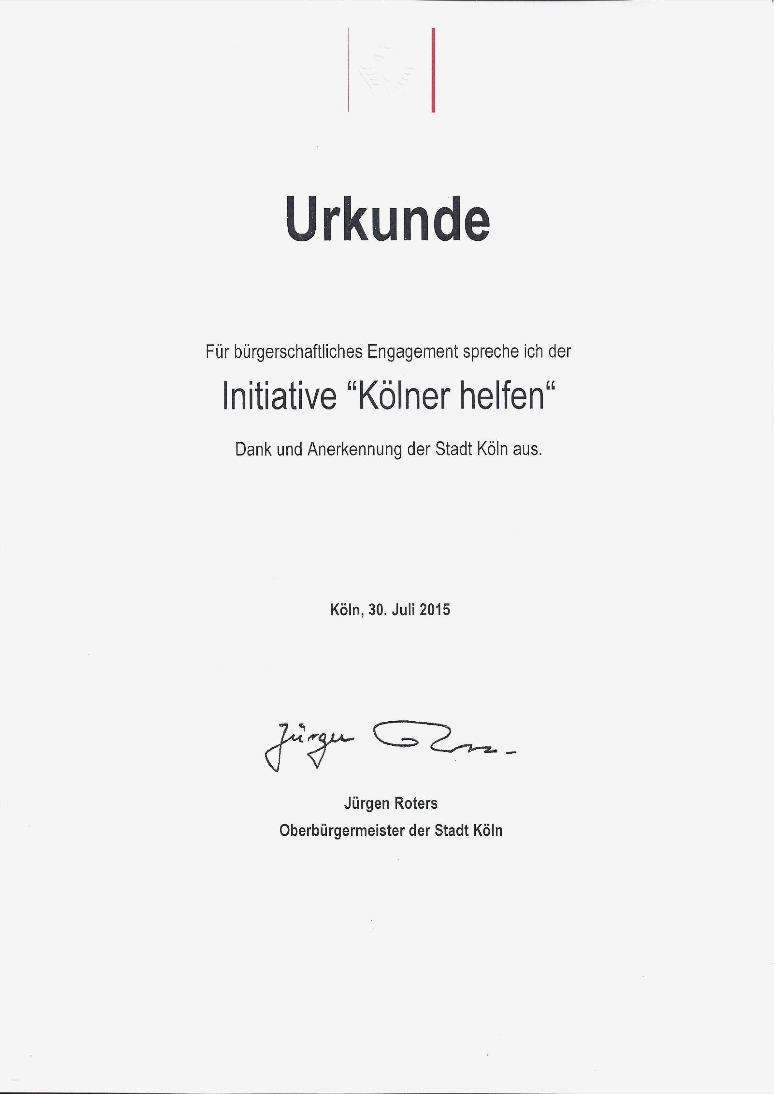 Urkunde Ehrenamt Vorlage Wunderbar Auszeichnung Der Stadt Köln – Kölner Helfen