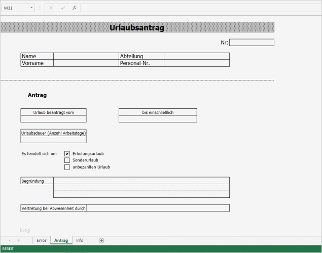 Urlaubsantrag Vorlage Word Hübsch Urlaubsantrag Download