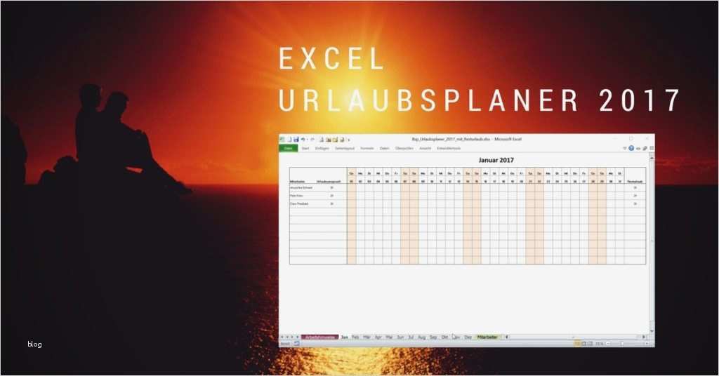 Urlaubsliste Vorlage Luxus Kostenloser Excel Urlaubsplaner 2017 Mit Resturlaubsanzeige