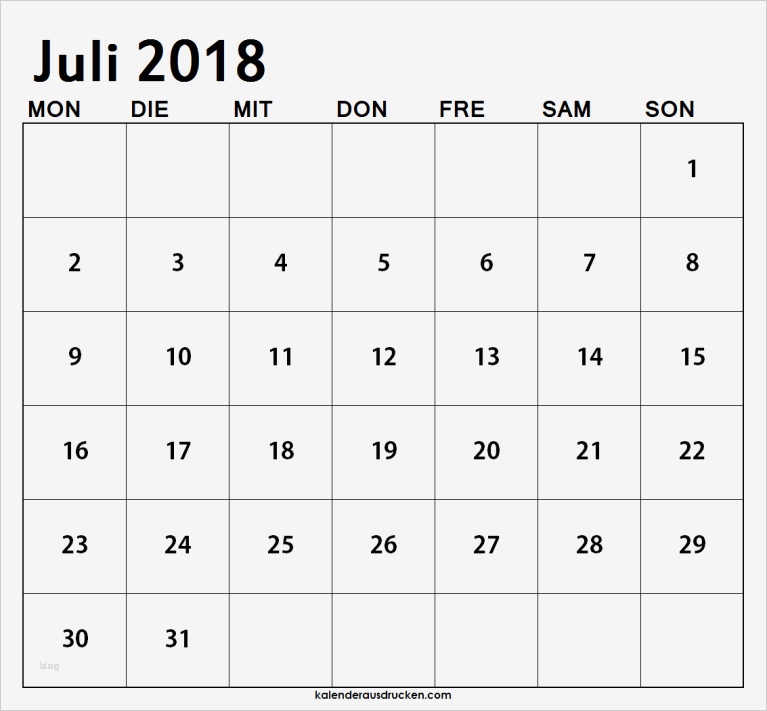 Urlaubsliste Vorlage Neu Kalender Juli 2018 Ausdrucken