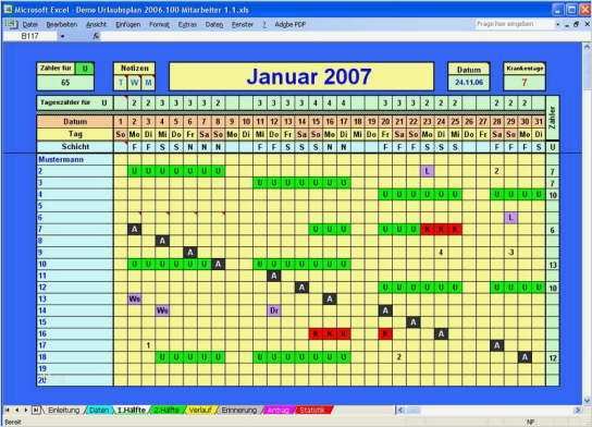 Urlaubsplaner 2018 Excel Vorlage Kostenlos Gut Urlaubsplaner