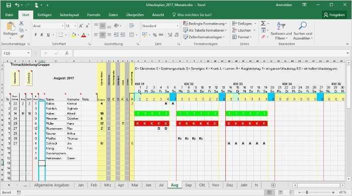 Urlaubsplanung Mitarbeiter Vorlage Einzigartig Urlaubsplanung Excel Vorlagen Calendario Hd