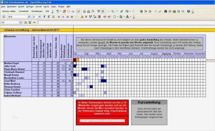 Urlaubsplanung Mitarbeiter Vorlage Erstaunlich Urlaubsplaner 3 2 6 Download