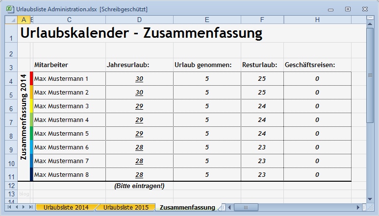 Urlaubsplanung Mitarbeiter Vorlage Schönste Ansprechender Excel Urlaubskalender Für Den Arbeitsplatz