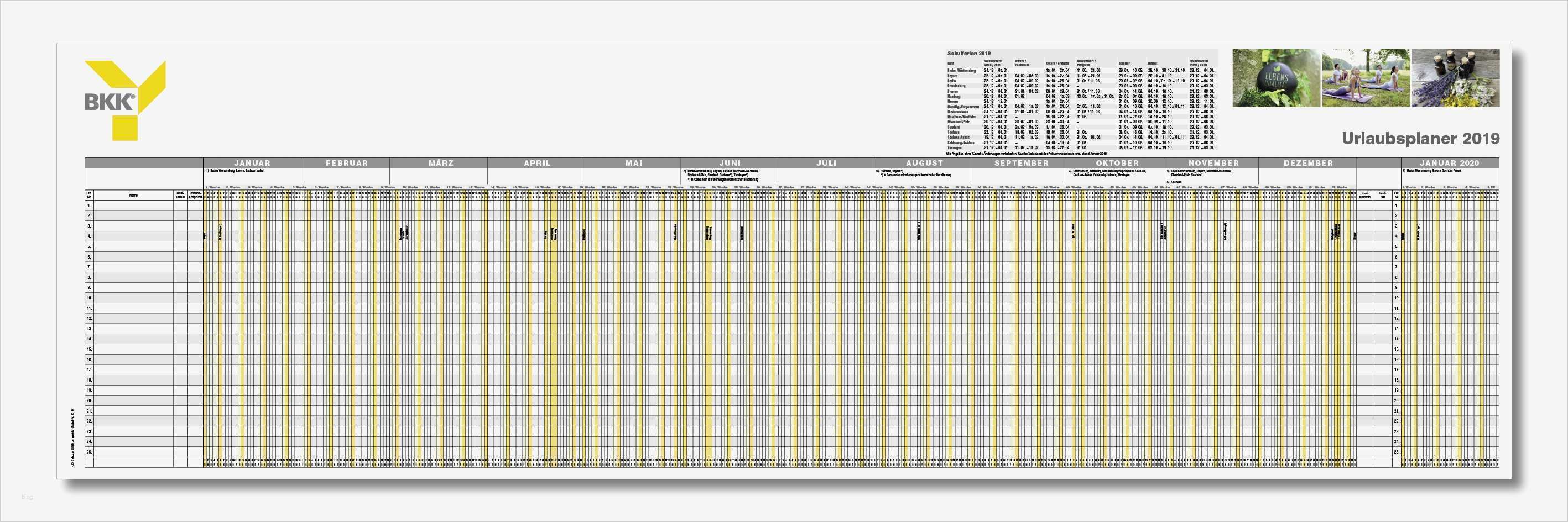 Urlaubsplanung Mitarbeiter Vorlage Wunderbar Urlaubsplaner 2018 H O Schulze
