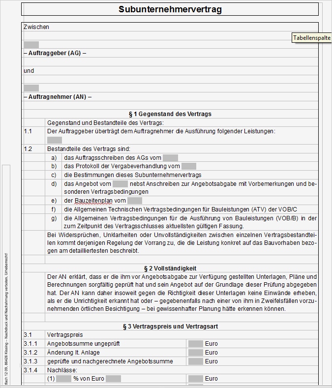 Verbandbuch Vorlage Excel Erstaunlich Vertrag Vorlage Digitaldrucke Subunternehmervertrag