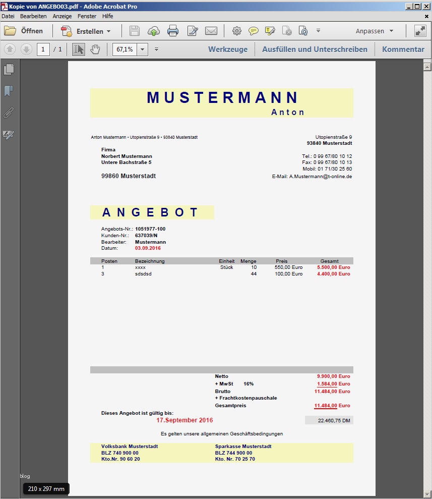 Vereinsverwaltung Excel Vorlage Kostenlos Bewundernswert Angebots Vorlage Für Excel – Kostenlos