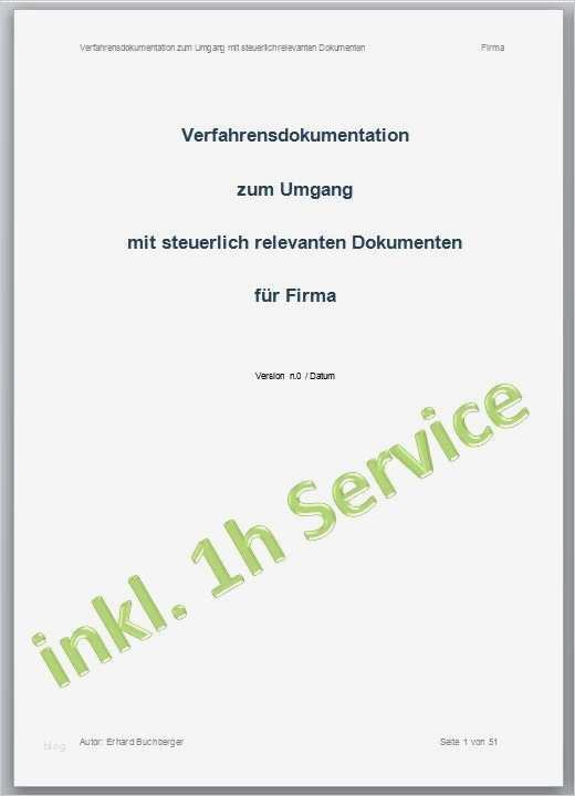 Verfahrensdokumentation Vorlage Fabelhaft Muster Verfahrensdokumentation Für Kleinstunternehmen Typ
