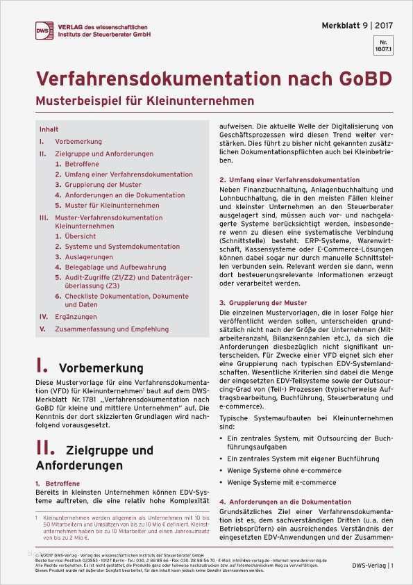 Verfahrensdokumentation Vorlage Genial Verfahrensdokumentation Nach Gobd Musterbeispiel Für