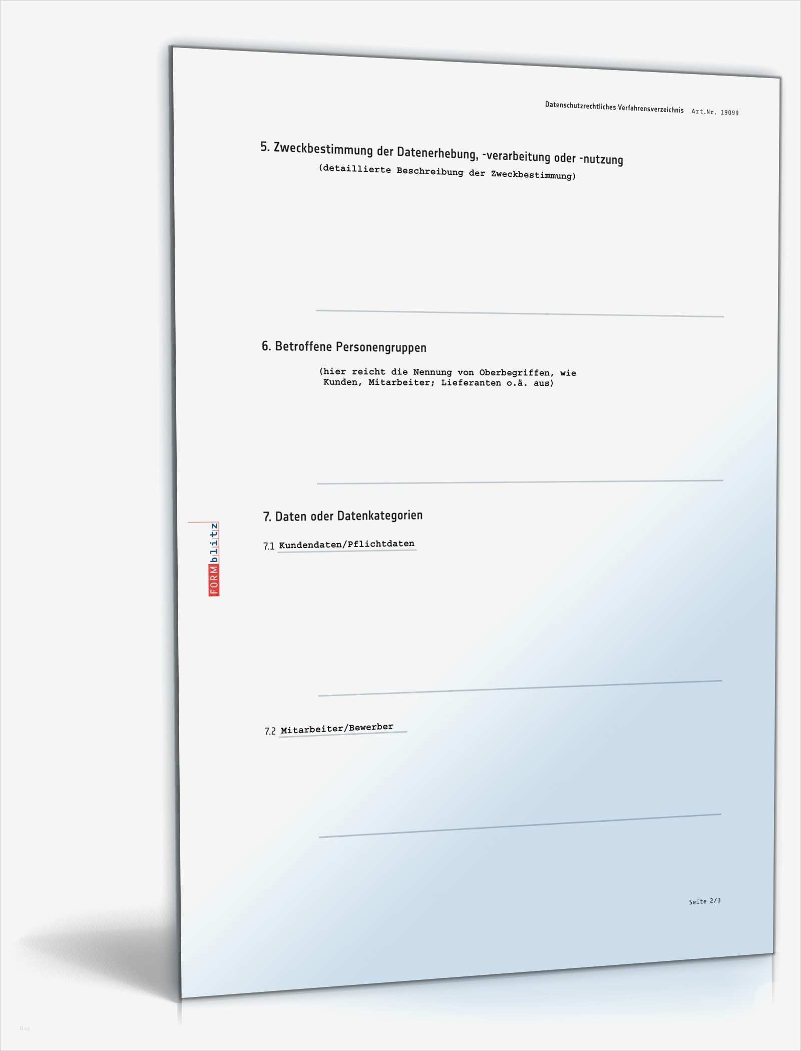 Verfahrensverzeichnis Vorlage Cool Datenschutzrechtliches Verfahrensverzeichnis