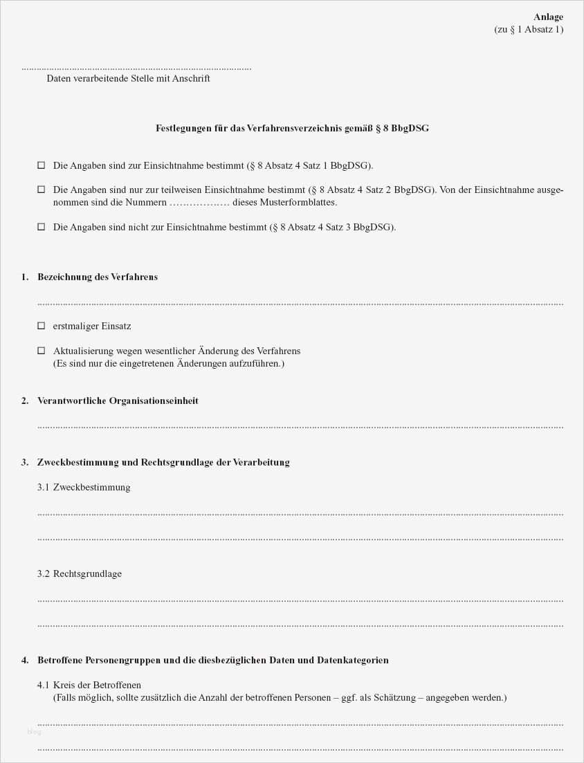 Verfahrensverzeichnis Vorlage Einzigartig Verordnung Zum Verfahrensverzeichnis Verfverzv