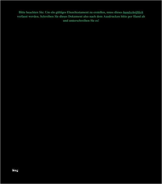 Verfahrensverzeichnis Vorlage Erstaunlich Einzeltestament Muster Vorlage Online Word Und Pdf