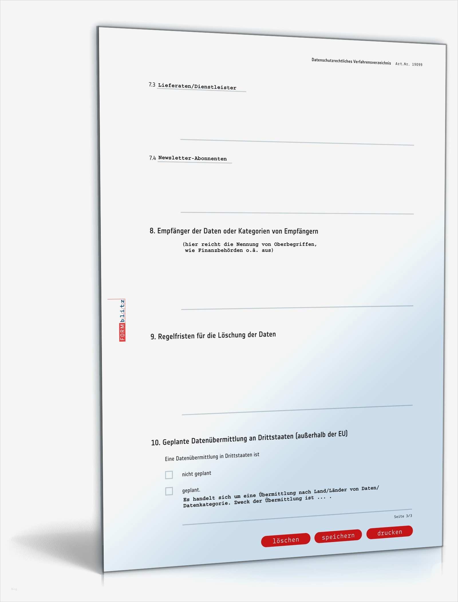 Verfahrensverzeichnis Vorlage Gut Datenschutzrechtliches Verfahrensverzeichnis