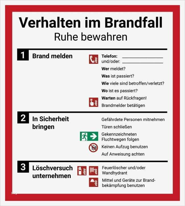 Verhalten Im Brandfall Vorlage Gut Schild Aushang "verhalten Im Brandfall" 18x20cm Mit Uv