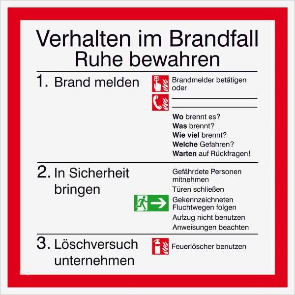 Verhalten Im Brandfall Vorlage Schönste Aushang Brandschutz Verhalten Im Brandfall