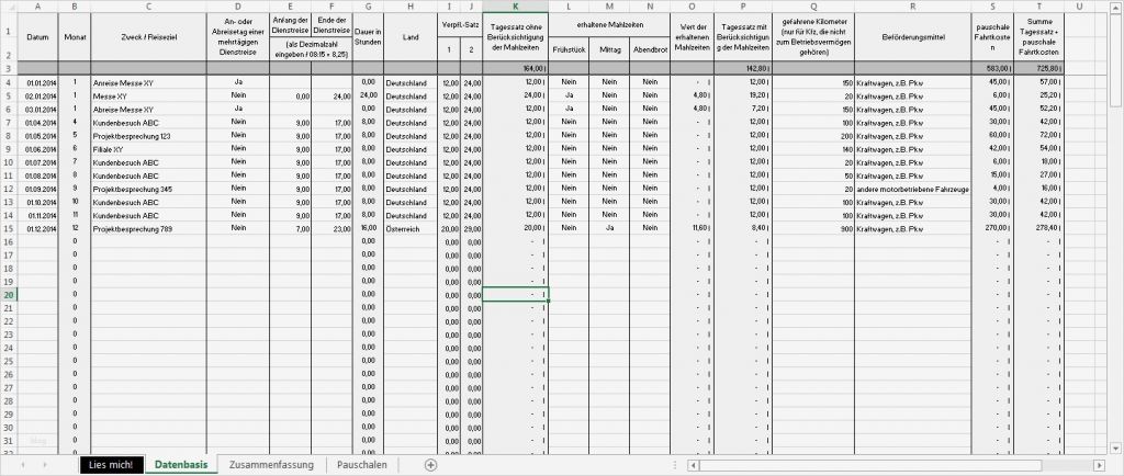 Verpflegungsmehraufwand Excel Vorlage Kostenlos Erstaunlich Excel Vorlage Verpflegungsmehraufwendungen