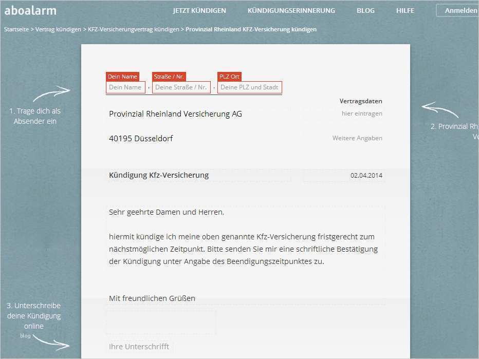 Versicherung Kündigen Vorlage Gut Provinzial Rheinland Kfz Versicherung Kündigung Vorlage