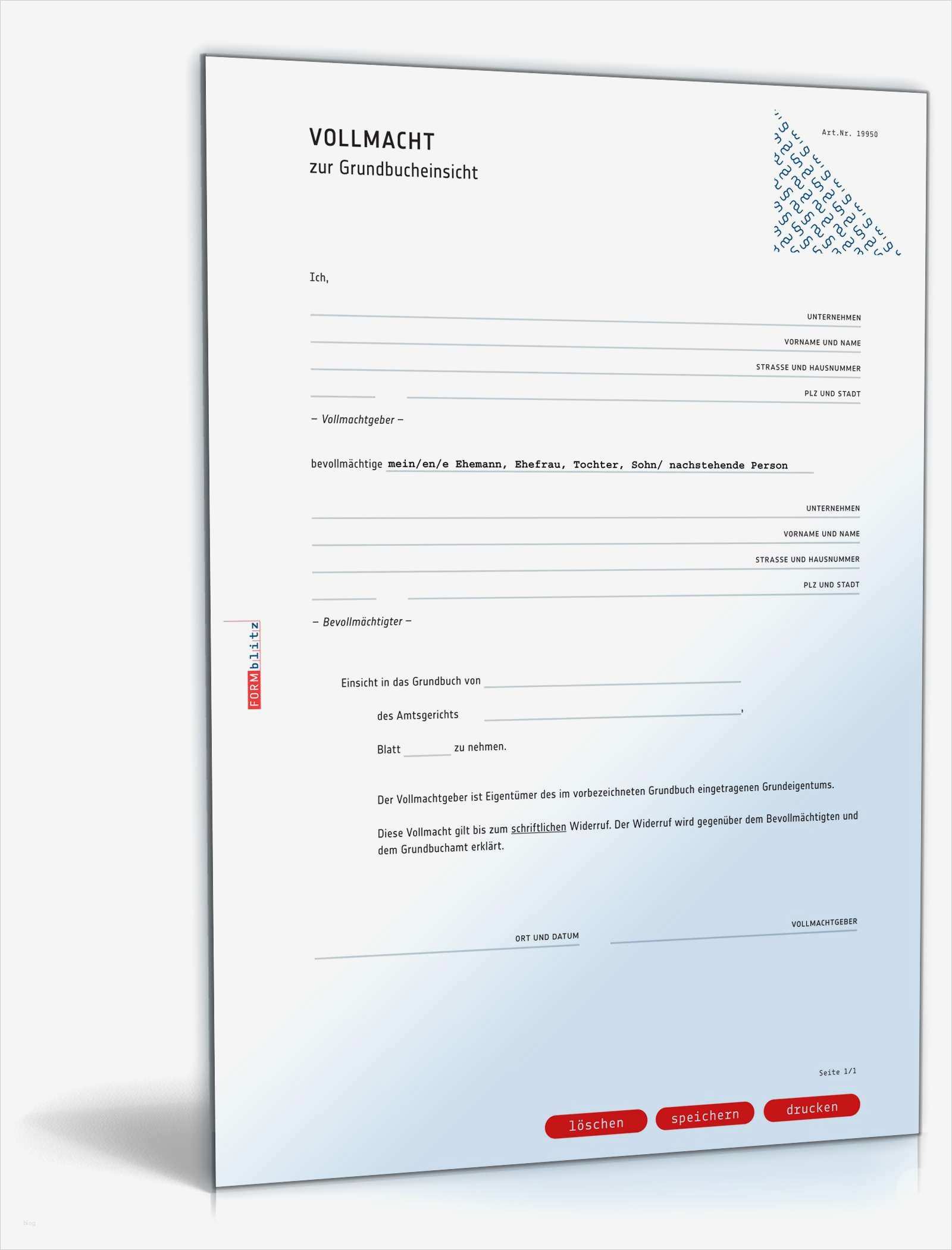 Vertretungsvollmacht Vorlage Bewundernswert Vollmacht Grundbucheinsicht