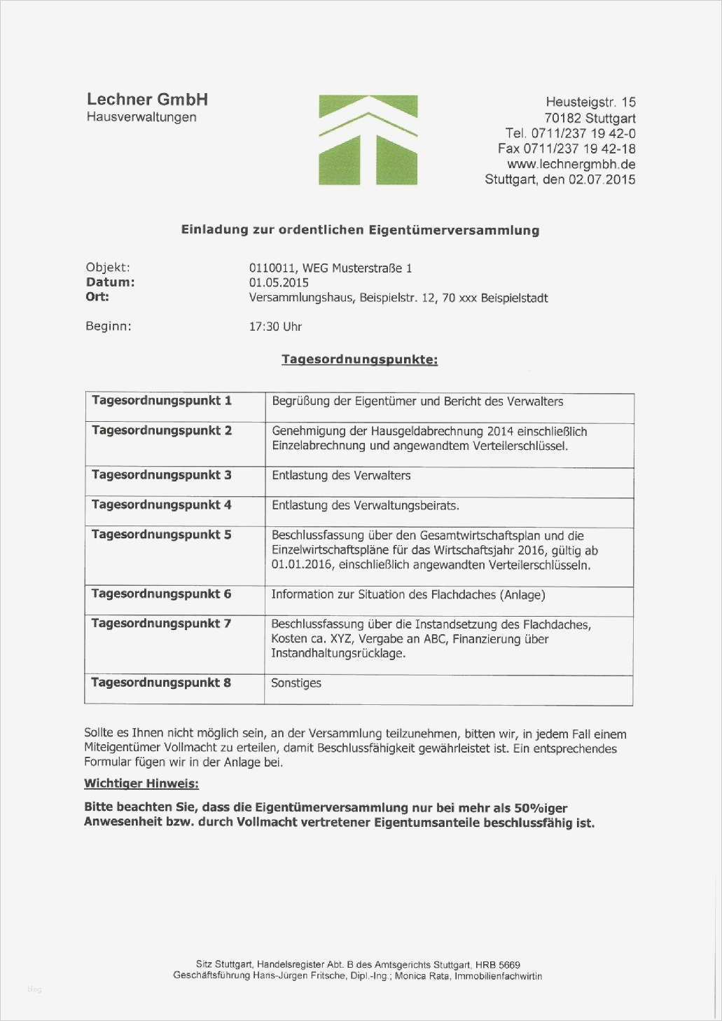 Einladung Eigentümerversammlung Muster – biblesuite