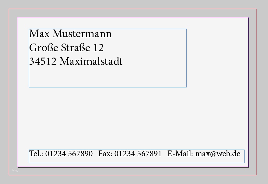 Visitenkarten Indesign Vorlage Cool Indesign Textfelder Visitenkarte