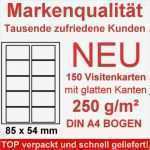 Visitenkarten Selber Drucken Vorlage Best Of Visitenkarten 250g M² Papier 150 Gestanzte Karten Auf Din