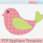 Vogel Basteln Vorlage Erstaunlich Bird Applique Template Pdf Instant Download