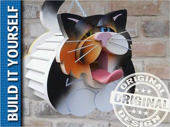Vogelhaus Basteln Vorlagen Hübsch Katze Vogelhaus Dreiseitige Plan Mit Vorlagen Von