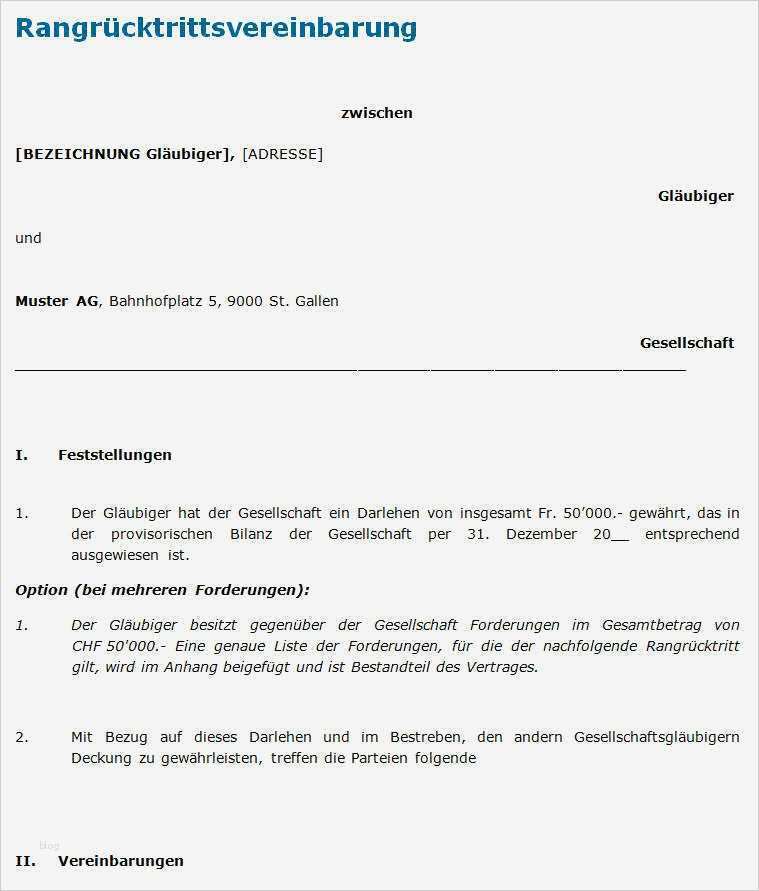 Vollmacht Kontoeröffnung Kind Vorlage Cool Rangrücktrittsvereinbarung Muster Zum Download