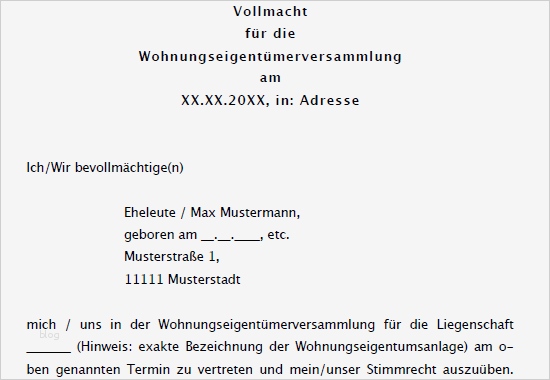 Vollmacht Vorlage Neu Vollmacht Für Eine Vertretung In Der