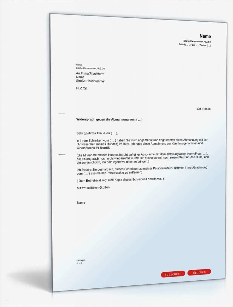Vorlage Abmahnung Wunderbar Gegendarstellung Abmahnung Tierhaltung – Muster Vorlage
