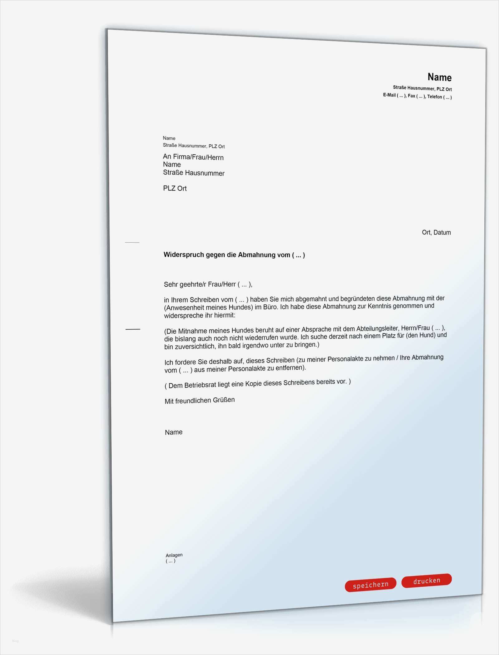 Vorlage Abmahnung Wunderbar Gegendarstellung Abmahnung Tierhaltung – Muster Vorlage