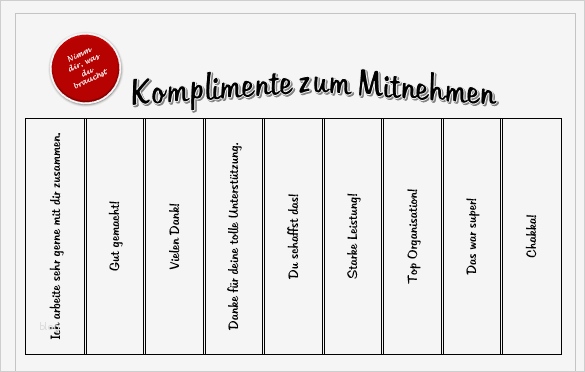 Vorlage Abreißzettel Genial Komplimente Zum Mitnehmen 123effizientdabei Mehr
