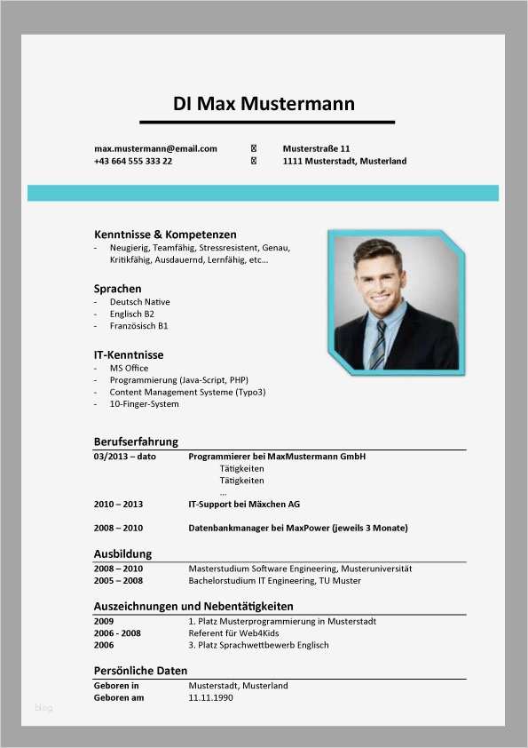 Vorlage änderung Bankverbindung Word Erstaunlich Tabellarischer Lebenslauf Vorlagen & Muster Übersicht