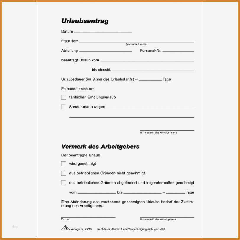 8 urlaubsanträge vordruck