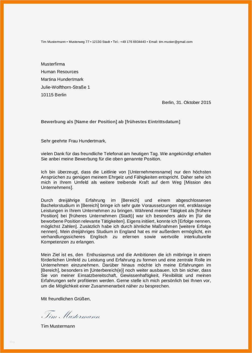 Vorlage Anschreiben Bewerbung Word Genial 8 Anschreiben Vorlage Word