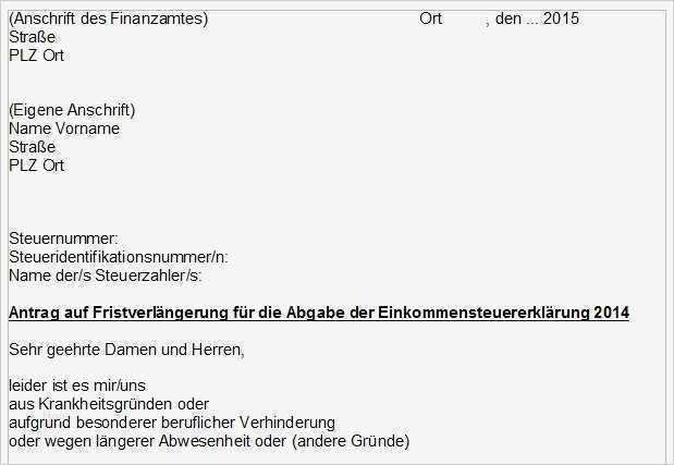 Vorlage Anschreiben Finanzamt Cool Steuererklärung 2017 Antrag Auf Fristverlängerung