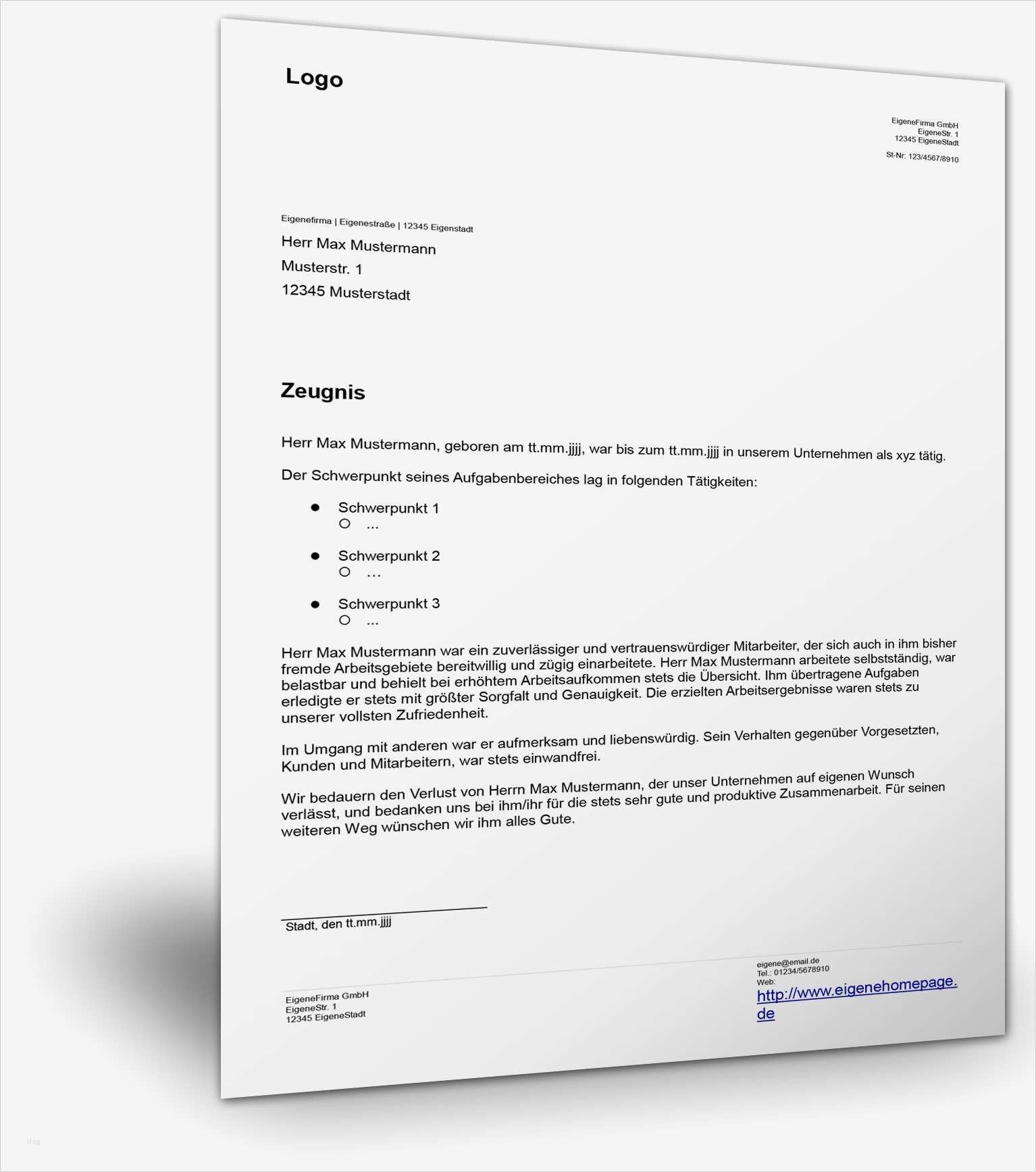 Vorlage Arbeitszeugnis Luxus Qualifiziertes Arbeitszeugnis › Der Mustermann