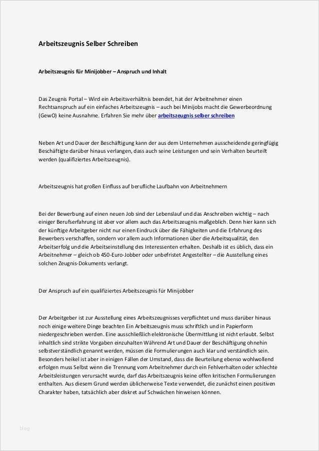 Vorlage Arbeitszeugnis Schön Arbeitszeugnis Selber Schreiben