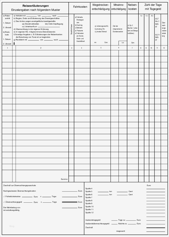 Vorlage Auslagenerstattung Erstaunlich 791 Verwaltungsvorschriften Zum Reisekostenrecht Vvzurkr