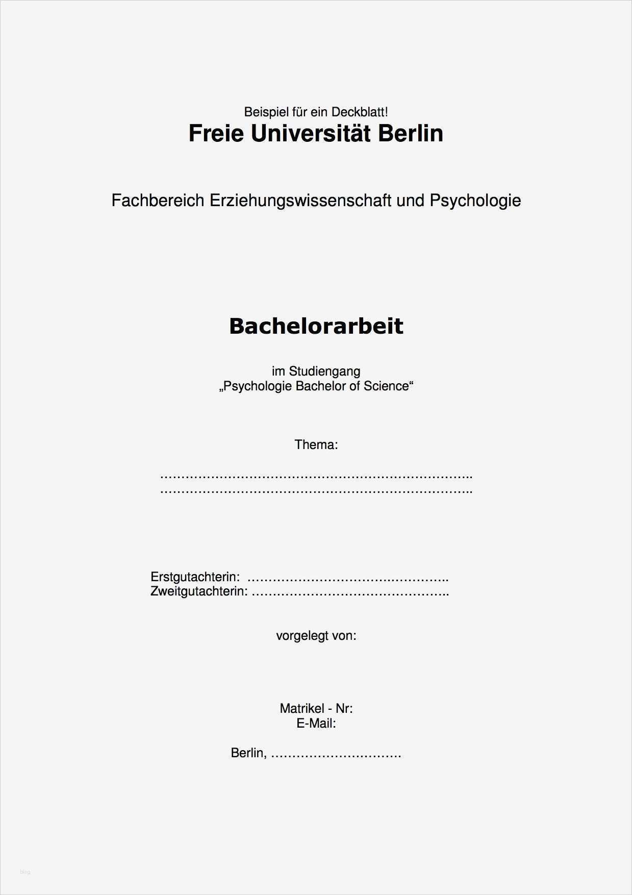 Vorlage Bachelorarbeit Gut Deckblatt Masterarbeit