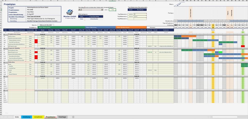 Vorlage Balkendiagramm Excel Schön Excel Projektplanungstool Pro Zum Download