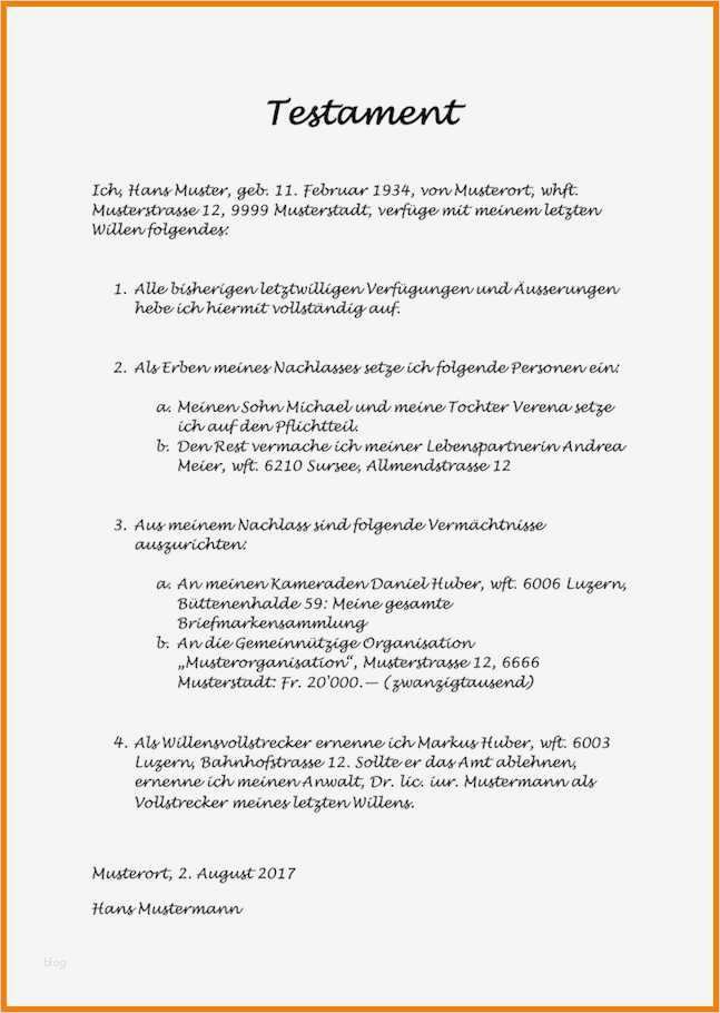 Vorlage Berliner Testament Beste 12 Testament Vorlage