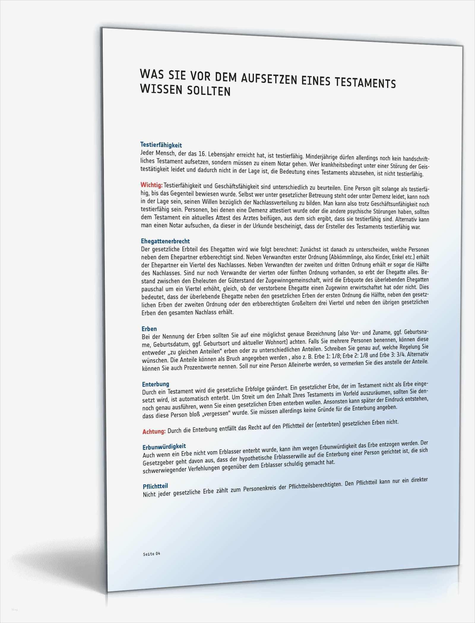 Vorlage Berliner Testament Elegant Berliner Testament Vorlage Für Handschriftliches Testament
