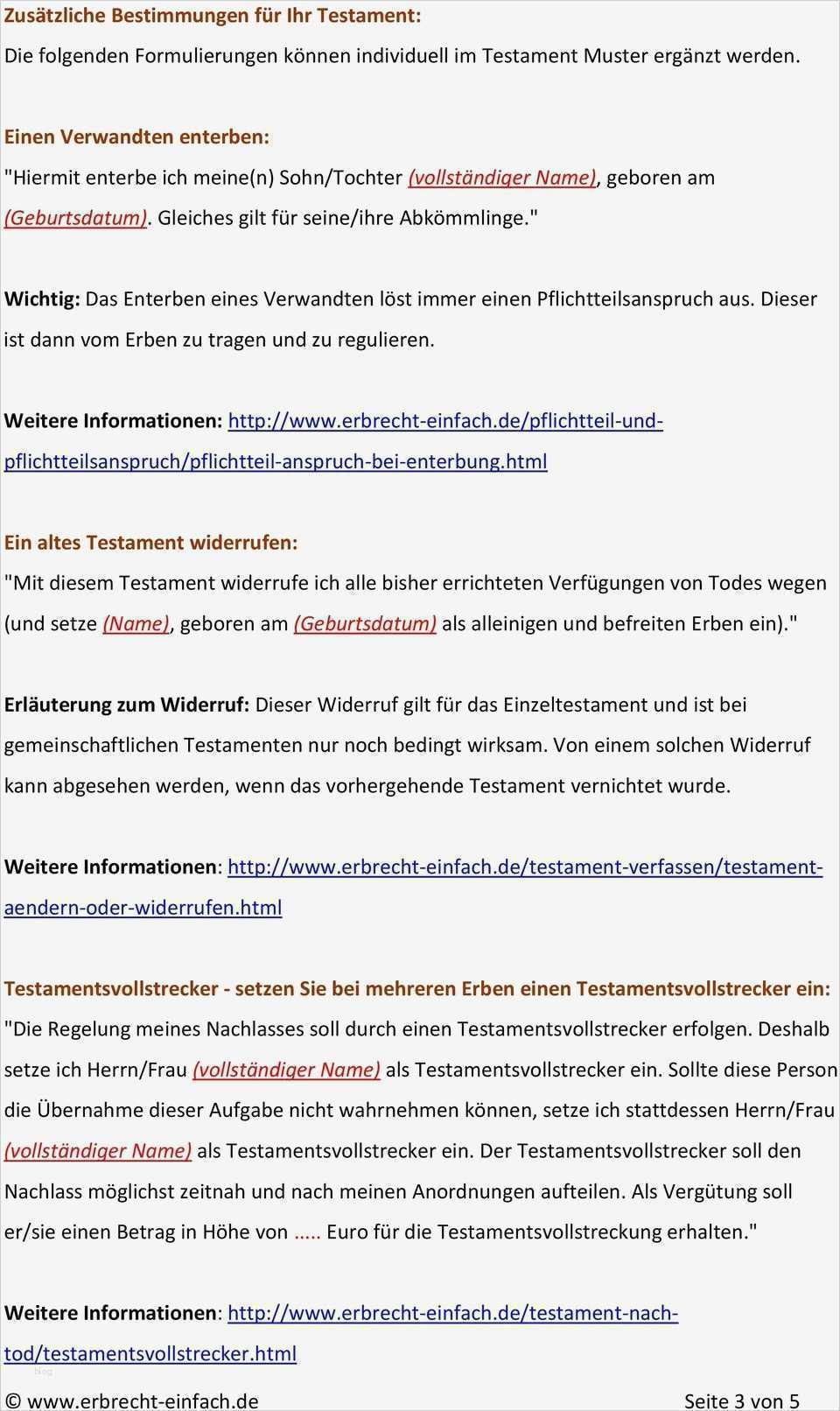 Vorlage Berliner Testament Erstaunlich Testament Muster Testament Vorlage Testament Vordruck