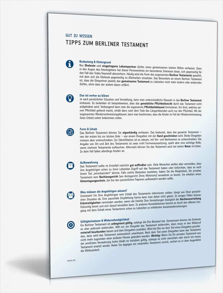 Vorlage Berliner Testament Schönste Berliner Testament Vorlage Für Handschriftliches Testament