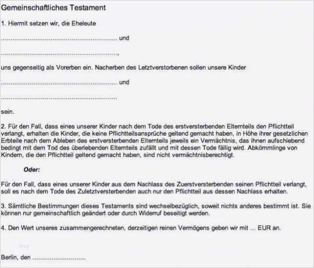 Vorlage Berliner Testament Süß Vorlage Berliner Testament Vordruck Expense Report Gedicht