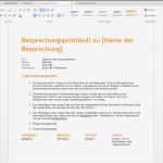 Vorlage Besprechungsprotokoll Gut Besprechungsnotiz orange – Wordvorlage