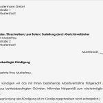 Vorlage Betriebsbedingte Kündigung Arbeitgeber Best Of Muster Einer Betriebsbedingten Kündigung Zum sofort